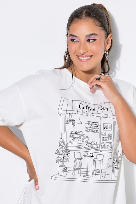 T-Shirt, Oversize Shape, Coffeebar-Print