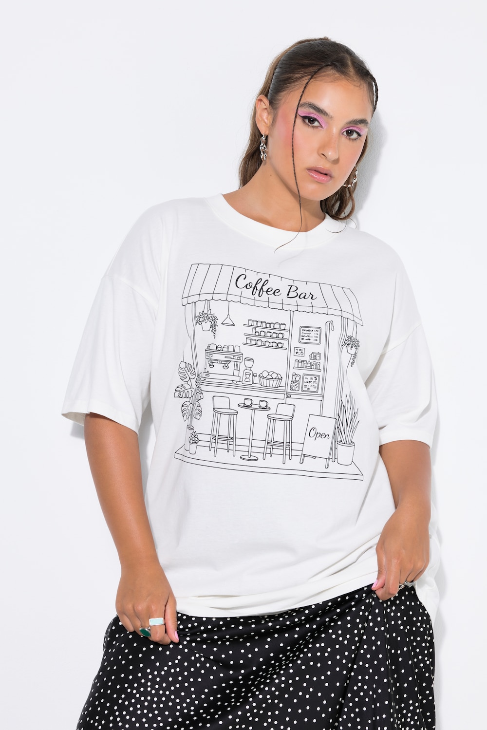 T-Shirt, Oversize Shape, Coffeebar-Print