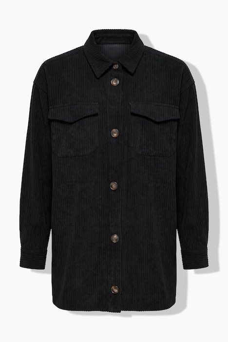 Cord-Hemd, oversized, Hemdkragen, Langarm