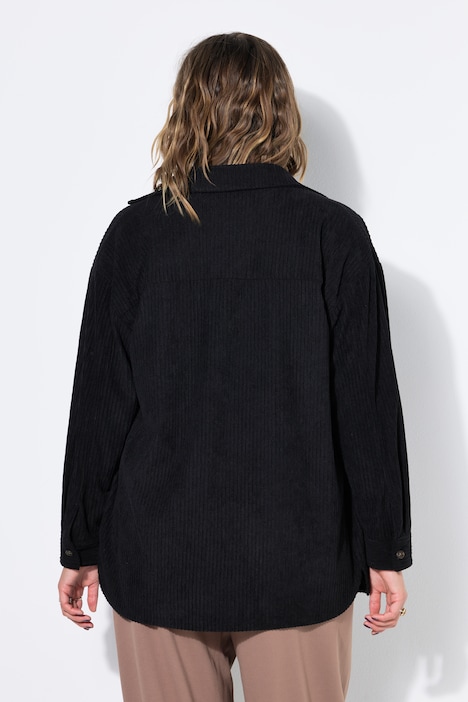 Cord-Hemd, oversized, Hemdkragen, Langarm