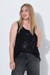 Tank top, A-line, glitter skull, chiffon hem