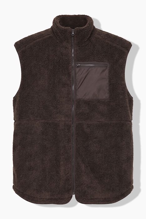 Teddyfell-Weste, Oversize Shape, Zipptasche