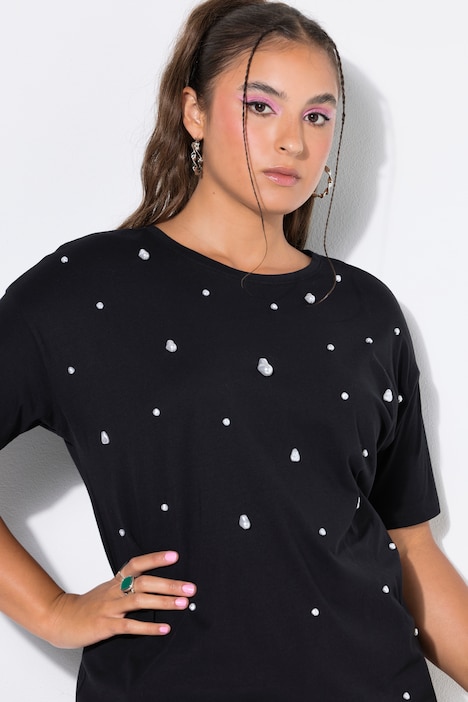 T-Shirt, Oversize Shape, Zierperlen
