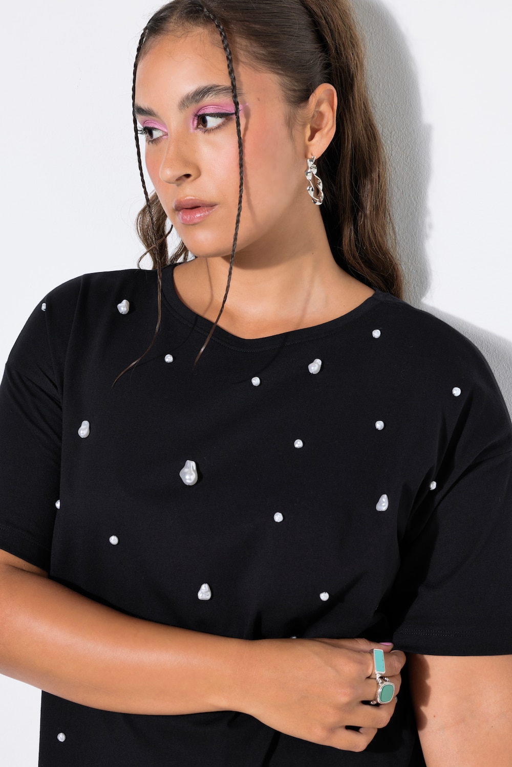 T-Shirt, Oversize Shape, Zierperlen