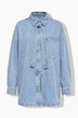 Jeanshemd, oversized, Schluppe, Langarm