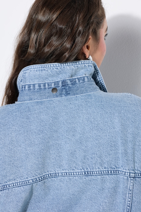 Jeanshemd, oversized, Schluppe, Langarm