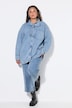 Jeanshemd, oversized, Schluppe, Langarm