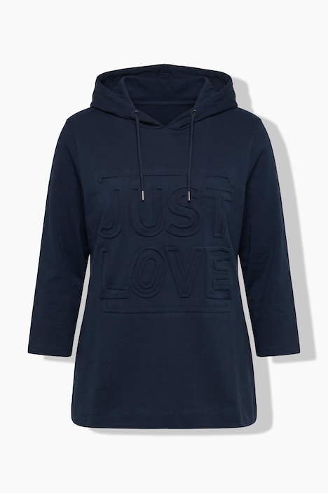 Hoodie, Motivdruck, Kapuze, 3/4-Arm