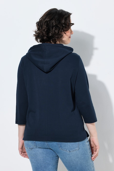 Hoodie, Motivdruck, Kapuze, 3/4-Arm