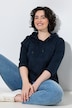 Hoodie, Motivdruck, Kapuze, 3/4-Arm