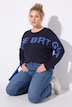 Pullover, Schriftzug, Boxy, Rundhals, Langarm