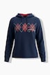 Hoodie, Rauten, Stickerei, Kapuze, Langarm