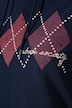 Hoodie, Rauten, Stickerei, Kapuze, Langarm