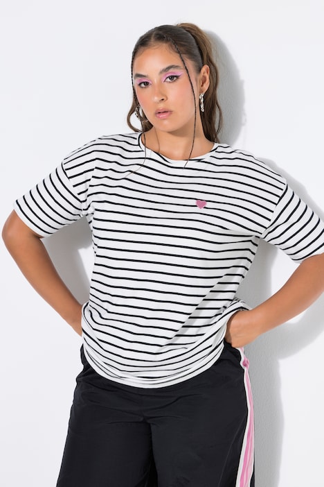Striped Heart Logo Short Sleeve Tee
