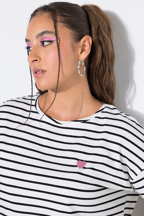 Striped Heart Logo Short Sleeve Tee