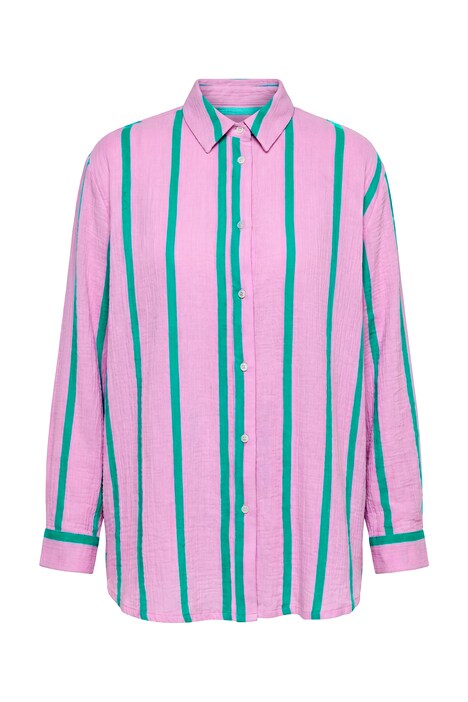 Musselin-Bluse, oversized, Langarm