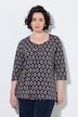 Shirt, Zierfalten, A-Linie, Herzausschnitt, 3/4-Arm