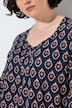 Shirt, Zierfalten, A-Linie, Herzausschnitt, 3/4-Arm