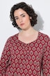 Shirt, Zierfalten, A-Linie, Herzausschnitt, 3/4-Arm