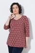 Shirt, Zierfalten, A-Linie, Herzausschnitt, 3/4-Arm