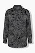 Satinbluse, oversized, Dots