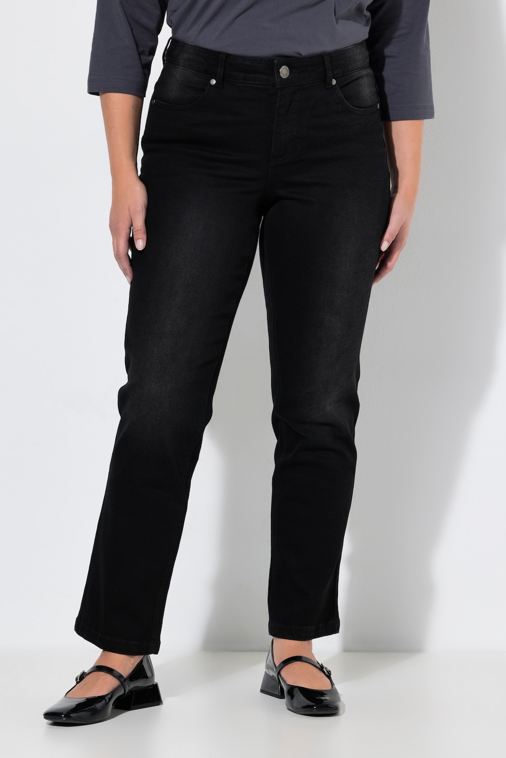 Straight Fit-Jeans, 4-Pocket, StoneWash-Look