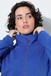 Long-Sweatjacke, Leomuster, Stehkragen, Langarm