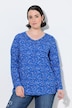 Shirt, Sterne, A-Linie, V-Ausschnitt, Langarm