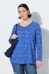 Shirt, Sterne, A-Linie, V-Ausschnitt, Langarm