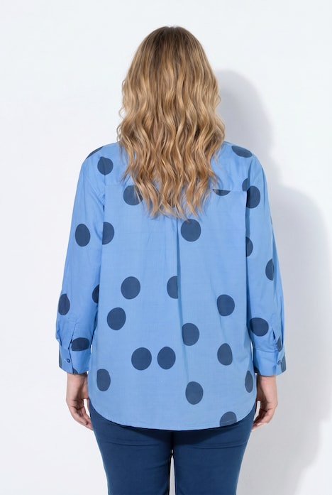 Jeanshemd, oversized, Frottee-Punkte, Langarm