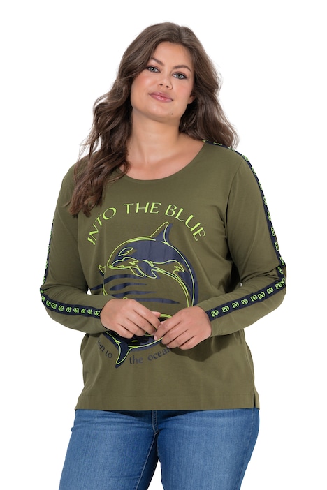 Shirt, Rundhalsausschnitt, Langarm, Platzierter Print
