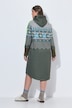Norweger-Strickfleece-Kleid, Kapuze, Langarm