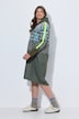 Norweger-Strickfleece-Kleid, Kapuze, Langarm