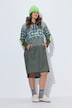 Norweger-Strickfleece-Kleid, Kapuze, Langarm
