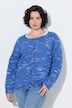 Strickjacke, Melange-Rippstrick, Rundhals, Langarm