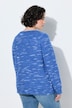 Strickjacke, Melange-Rippstrick, Rundhals, Langarm