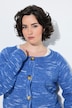 Strickjacke, Melange-Rippstrick, Rundhals, Langarm