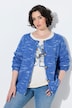 Strickjacke, Melange-Rippstrick, Rundhals, Langarm