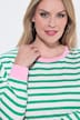 Sweatshirt, Loose Fit, Ringel, farbige Bündchen