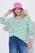 Sweatshirt, Loose Fit, Ringel, farbige Bündchen