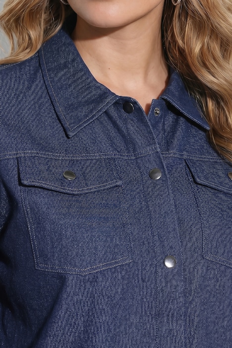 Chemise en jean, couple ample, Loose Fit, col de chemise, manches longues