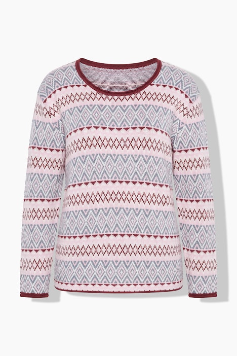 Pullover, Jacquardmuster, Rundhals, Langarm