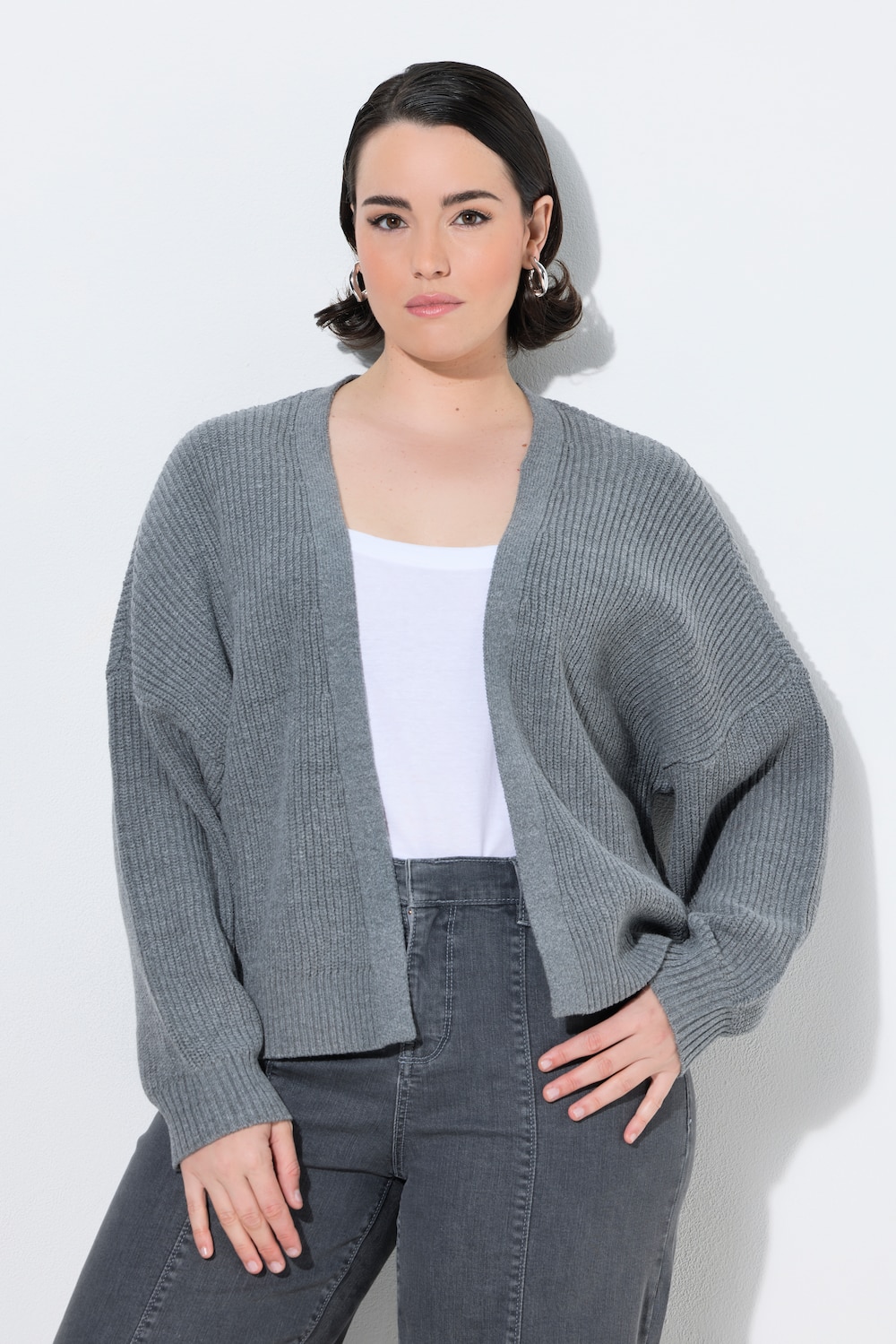 Strickjacke, ohne Verschluss, Langarm