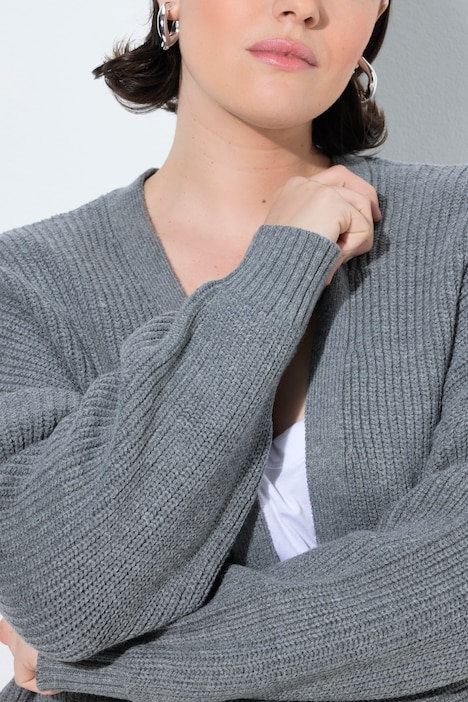 Strickjacke, ohne Verschluss, Langarm