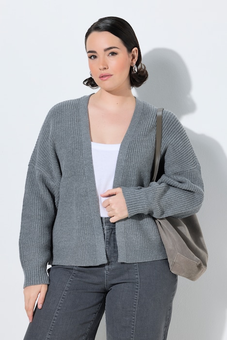 Strickjacke, ohne Verschluss, Langarm
