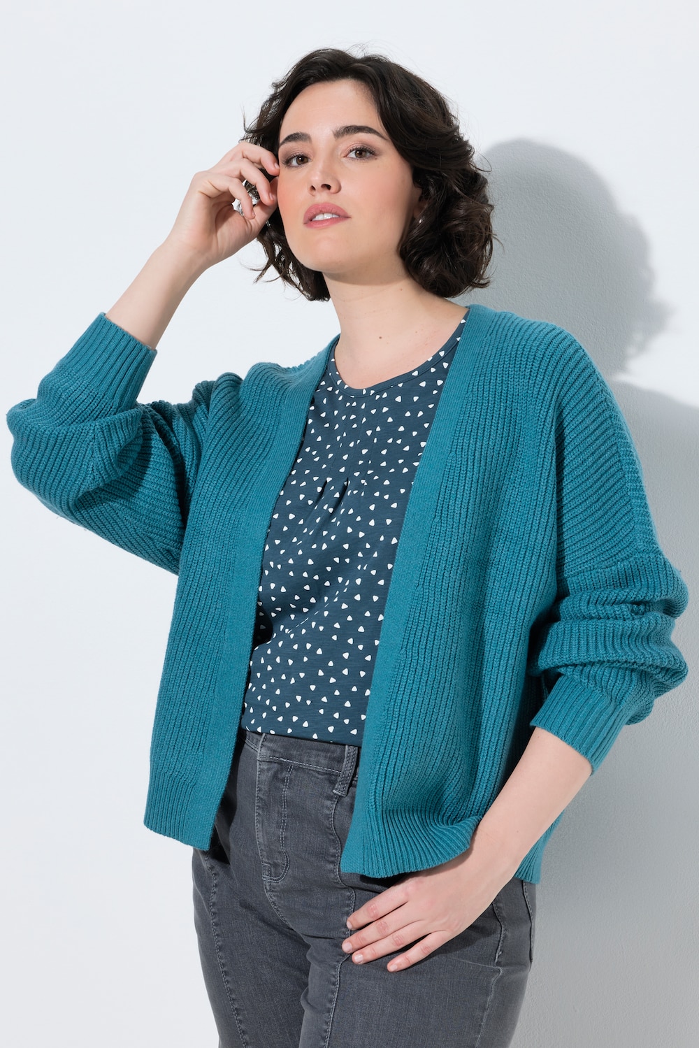 Strickjacke, ohne Verschluss, Langarm