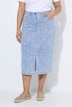 Jeansrock, Saumschlitz, Paisleyprint