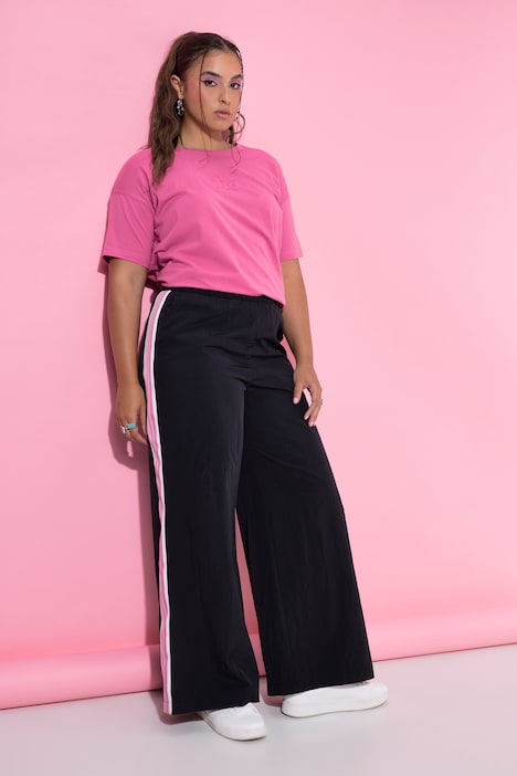 Trackpants, Wide Legs, Seitenstreifen, Elastikbund