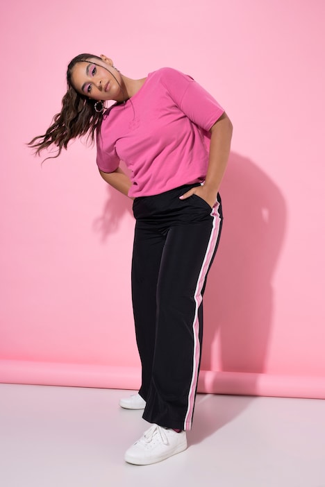 Trackpants, Wide Legs, Seitenstreifen, Elastikbund