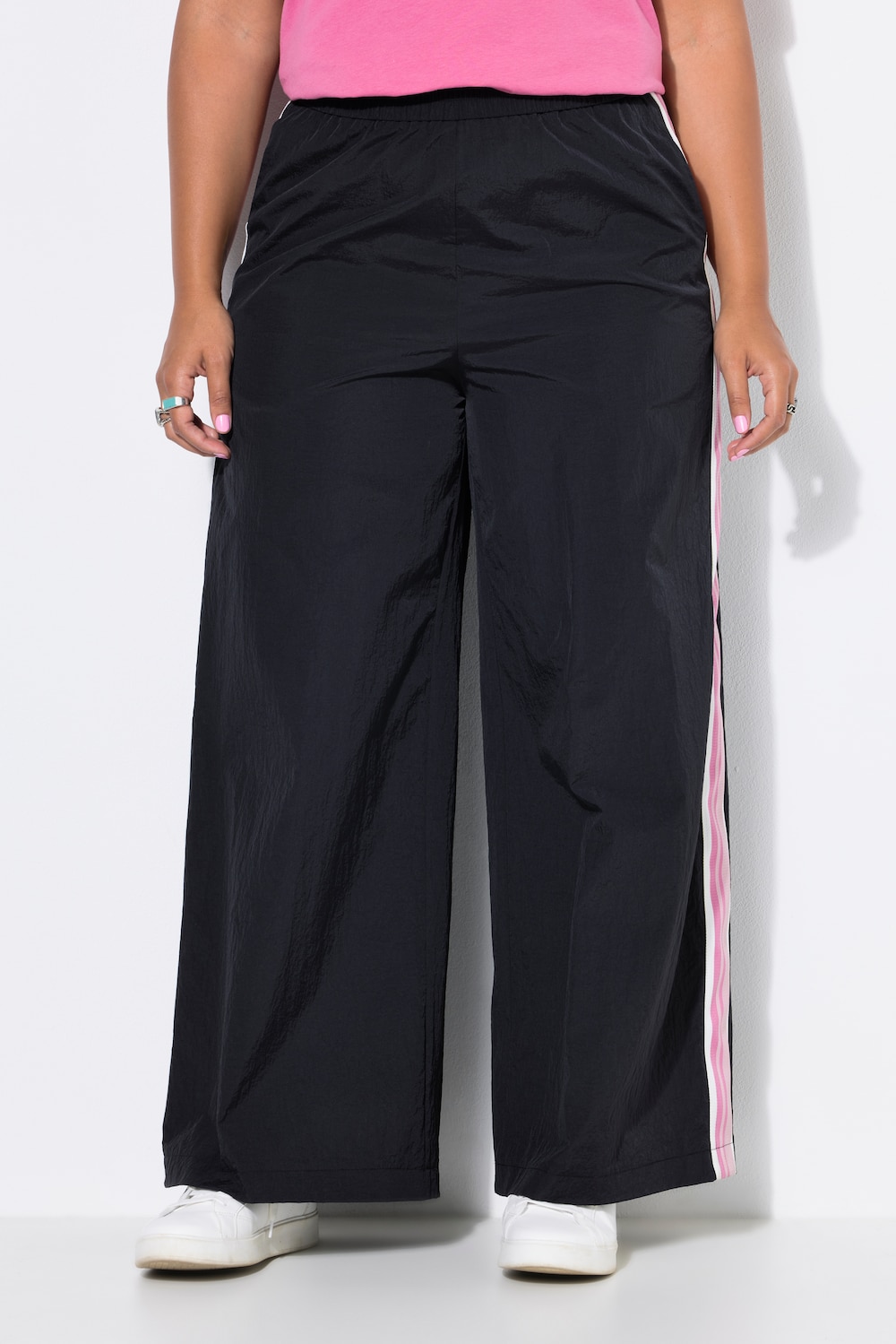Trackpants, Wide Legs, Seitenstreifen, Elastikbund